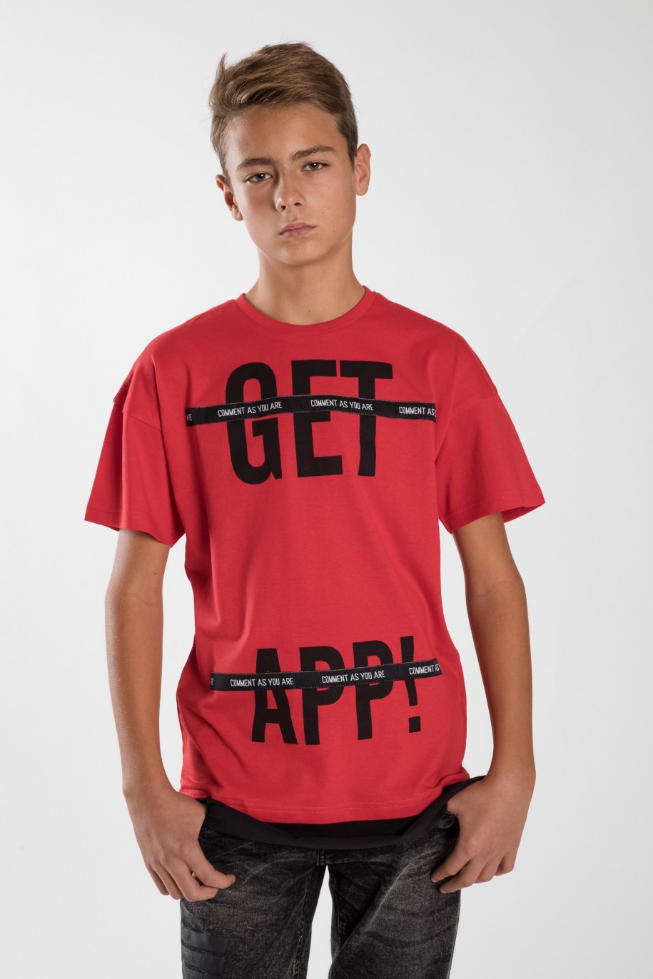 Czerwony T-shirt dla chłopaka GET APP