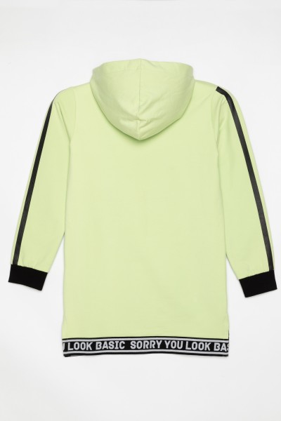 Neonowa przedłużana bluza z kapturem dla dziewczyny