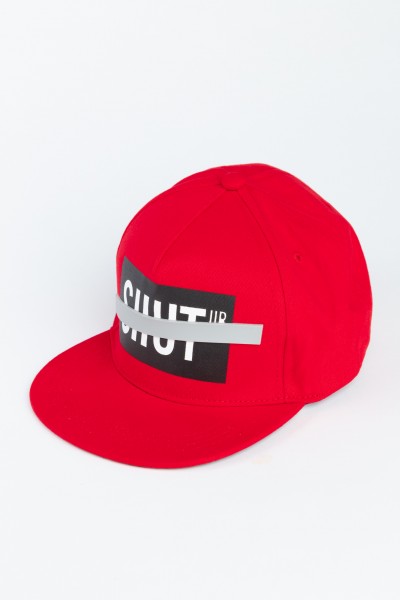 Czerwona czapka z daszkiem SHUT UP