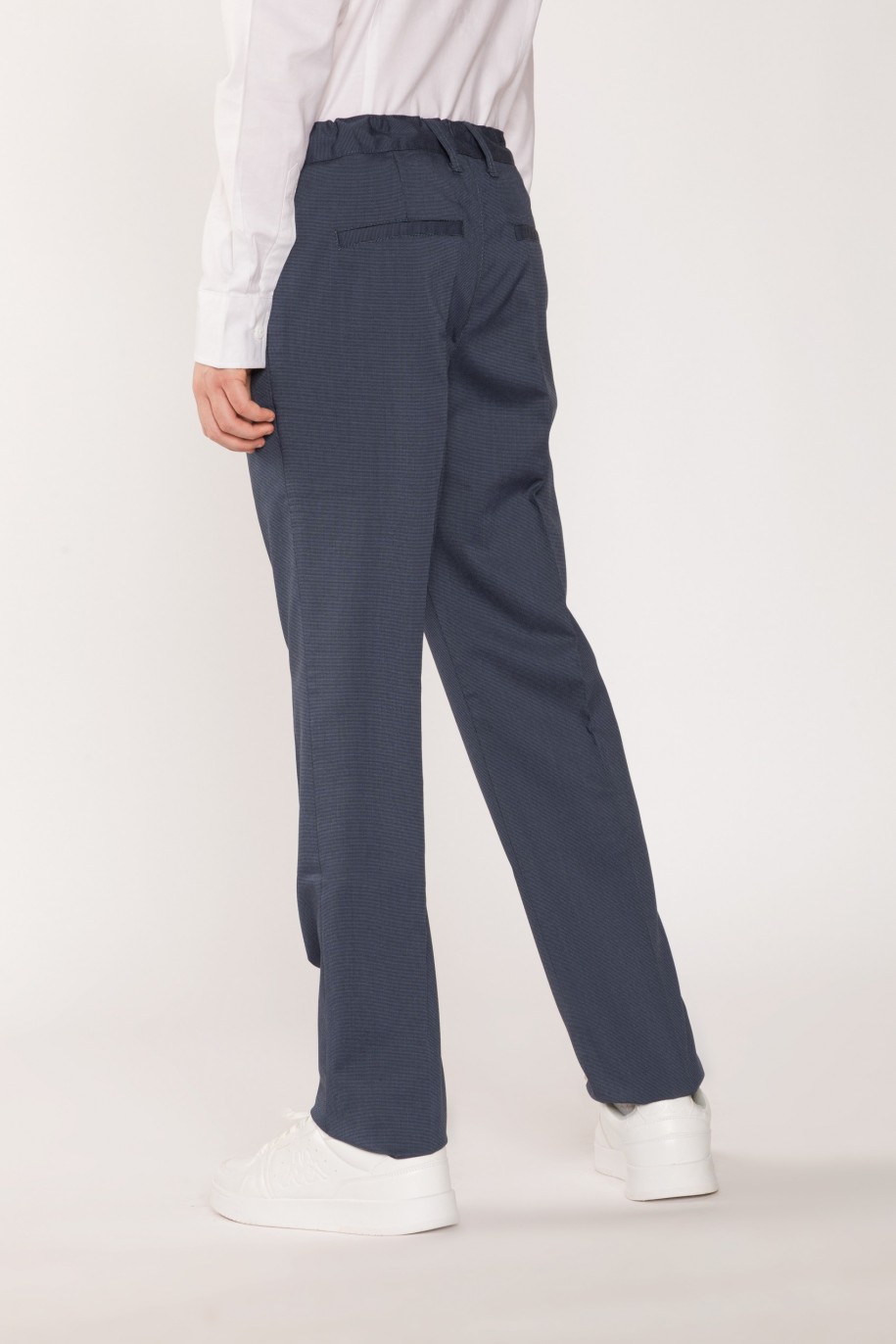 Eleganckie granatowe spodnie garniturowe dla chłopaka - 26474