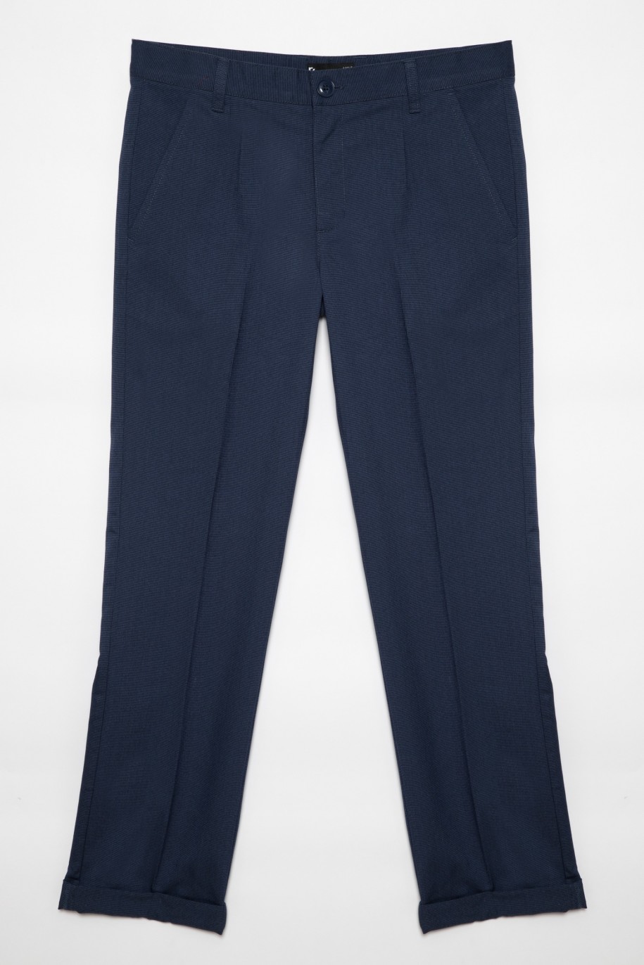 Eleganckie granatowe spodnie garniturowe dla chłopaka - 26475