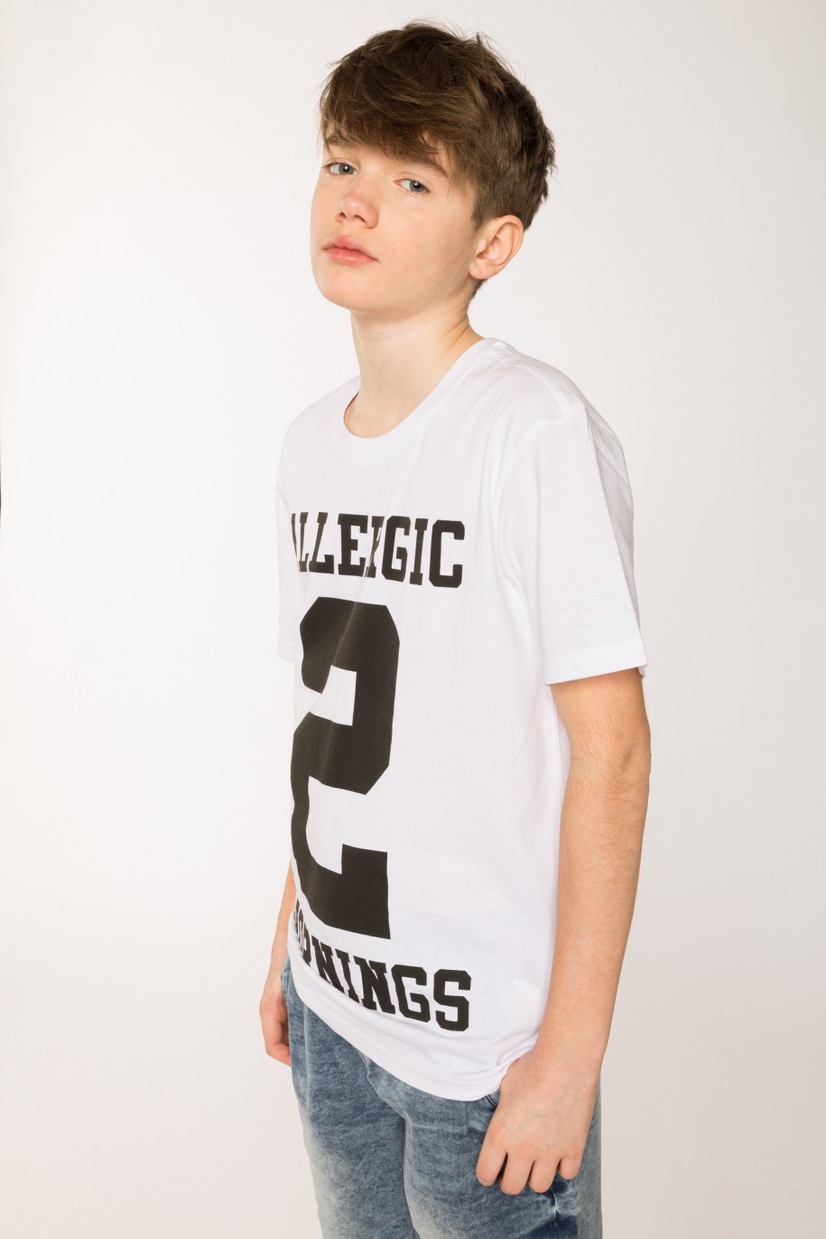 Biały t-shirt dla chłopaka ALLERGIC 2 MORNINGS - 27828