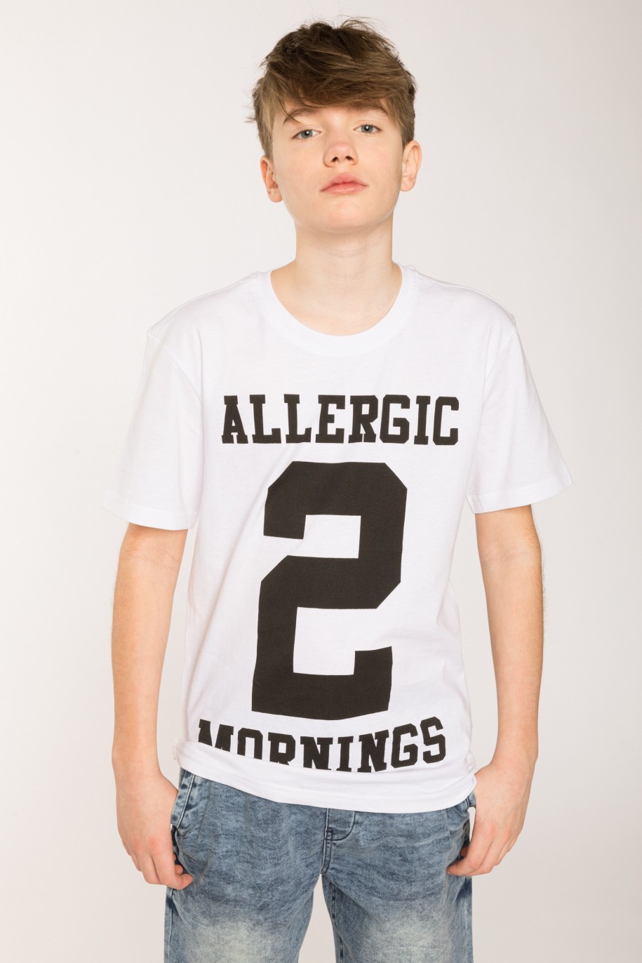 Biały t-shirt dla chłopaka ALLERGIC 2 MORNINGS - 27829