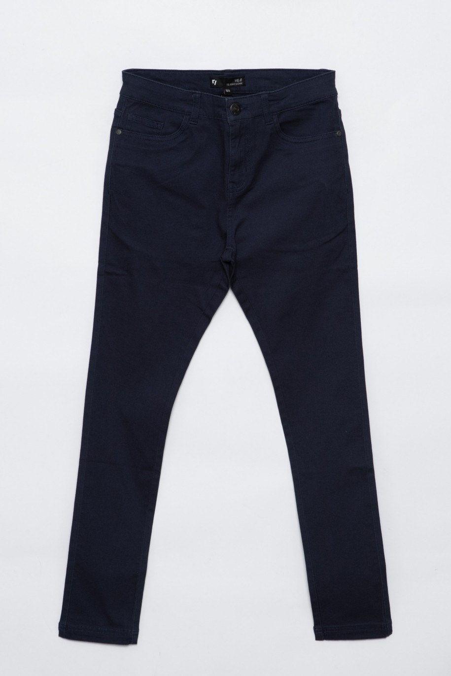 Granatowe materiałowe spodnie dla chłopaka LOOSE - 28265