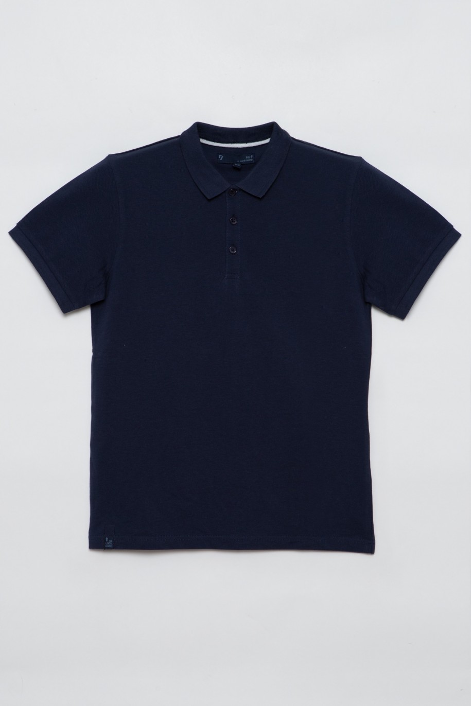 Granatowy t-shirt polo dla chłopaka - 28405