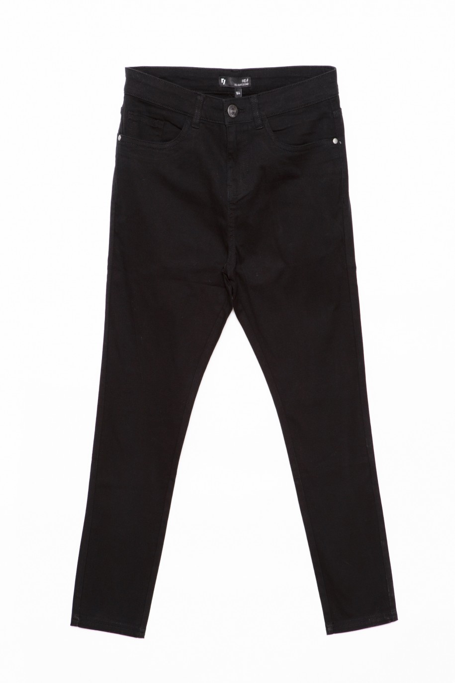 Czarne materiałowe spodnie dla chłopaka REGULAR - 28419