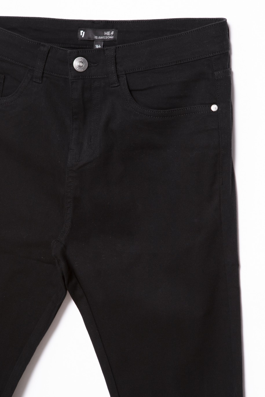 Czarne materiałowe spodnie dla chłopaka REGULAR - 28420