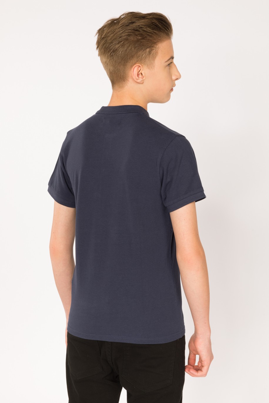 Granatowy t-shirt polo dla chłopaka - 28460