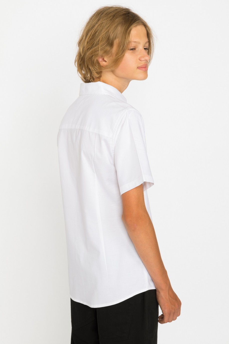 Biała klasyczna koszula z krótkim rękawem dla chłopaka - 28974