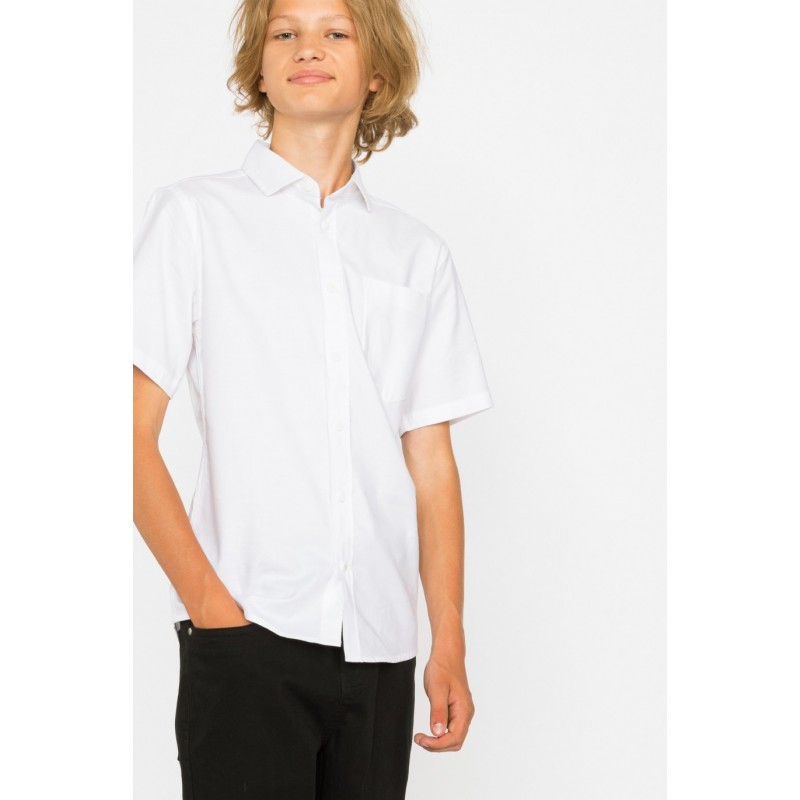 Biała klasyczna koszula z krótkim rękawem dla chłopaka - 29270