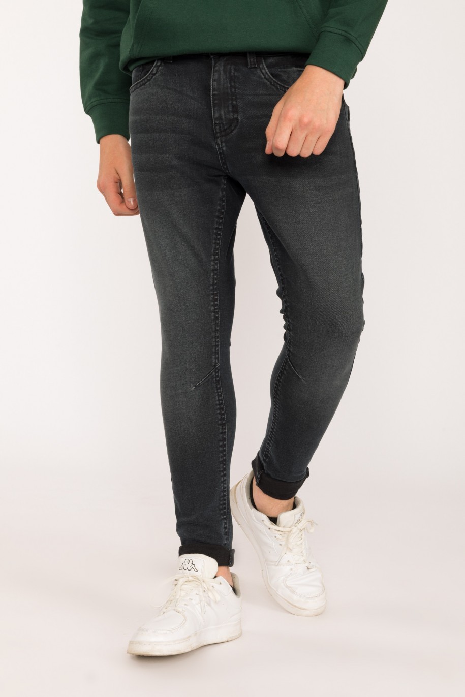 Jeansowe, granatowe spodnie dla chłopaka SLIM - 29521