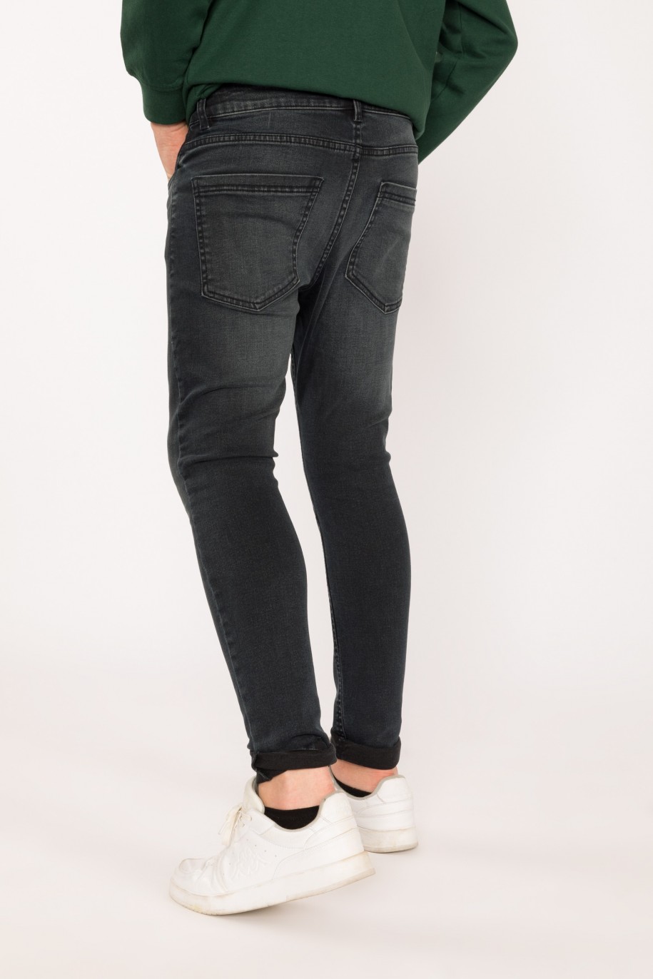 Jeansowe, granatowe spodnie dla chłopaka SLIM - 29523