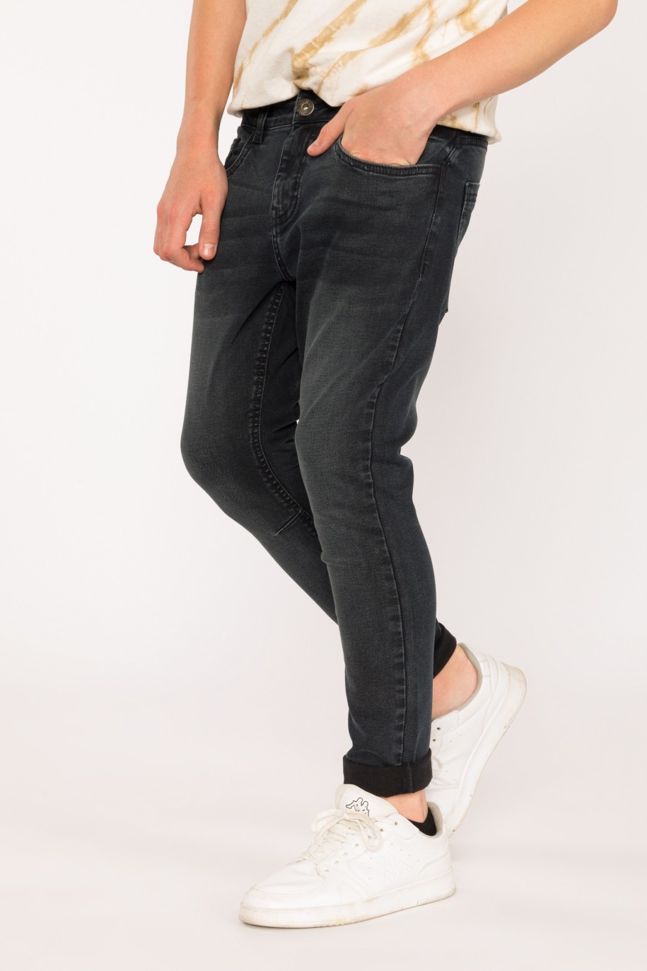 Jeansowe, granatowe spodnie dla chłopaka LOOSE - 29525