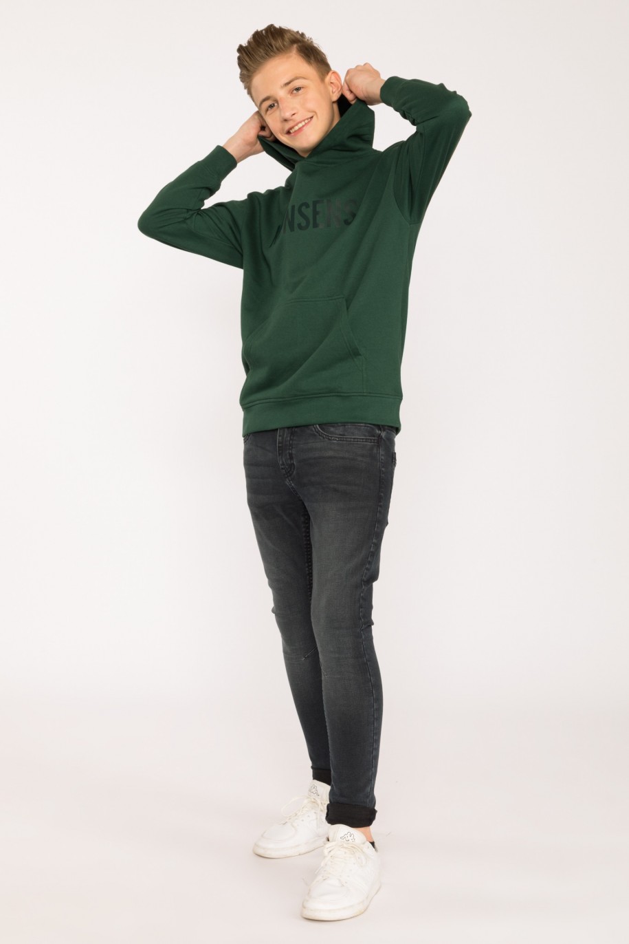 Zielona bluza dla chłopaka z kapturem NONSENS - 29582