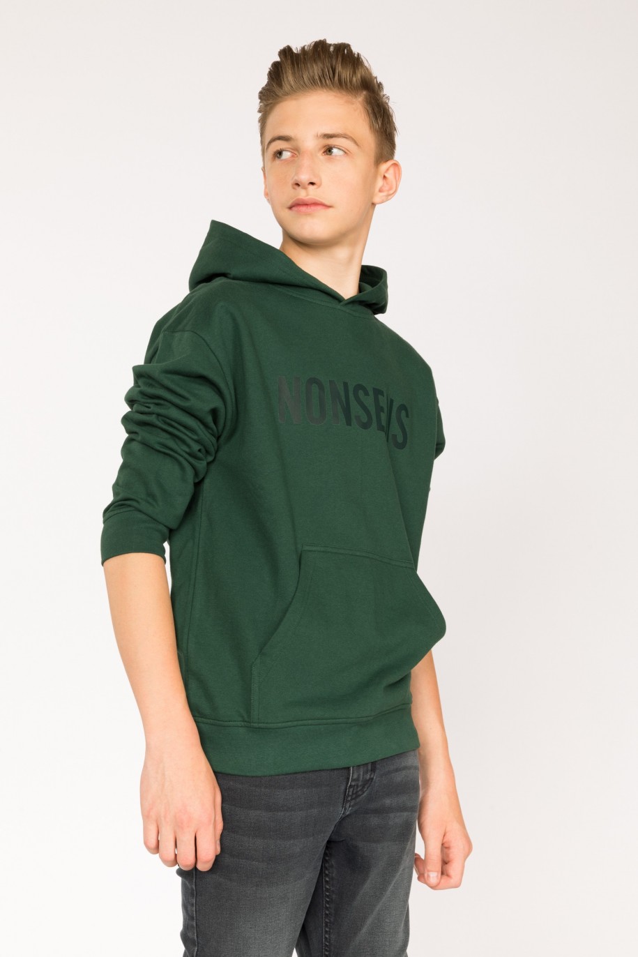 Zielona bluza dla chłopaka z kapturem NONSENS - 29583