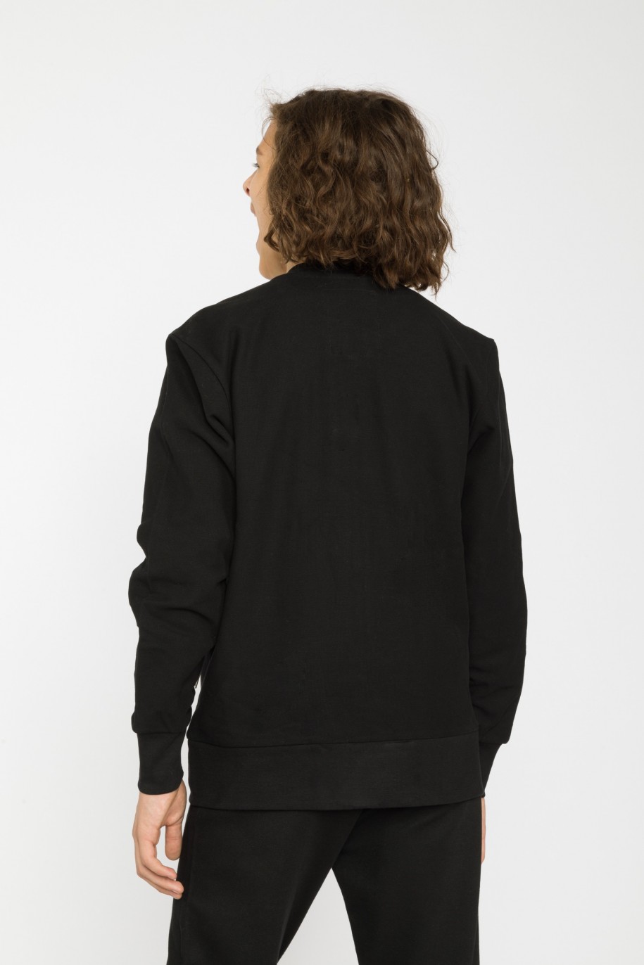Czarna rozpinana bluza z dla chłopaka z ozdobnymi zamkami - 29592