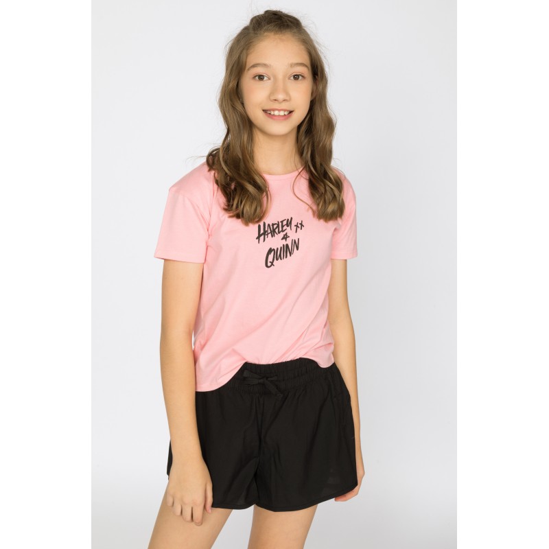 Różowy t-shirt dla dziewczyny HARLEY QUINN - 29907