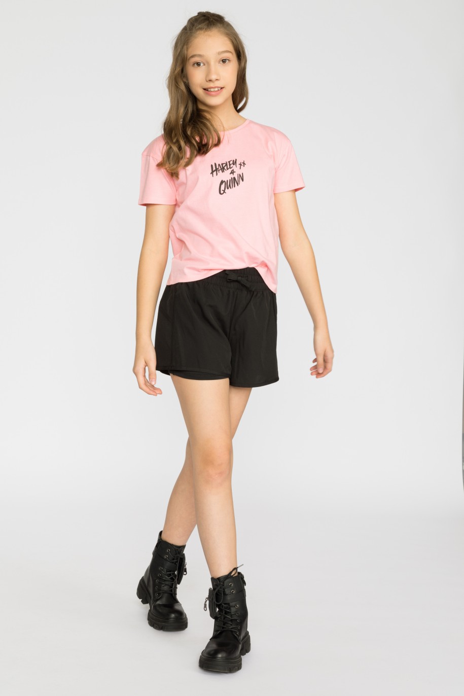 Różowy t-shirt dla dziewczyny HARLEY QUINN - 29909
