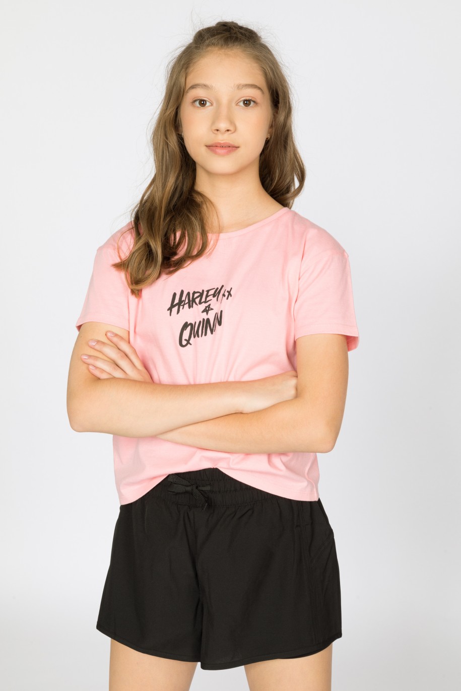 Różowy t-shirt dla dziewczyny HARLEY QUINN - 29910