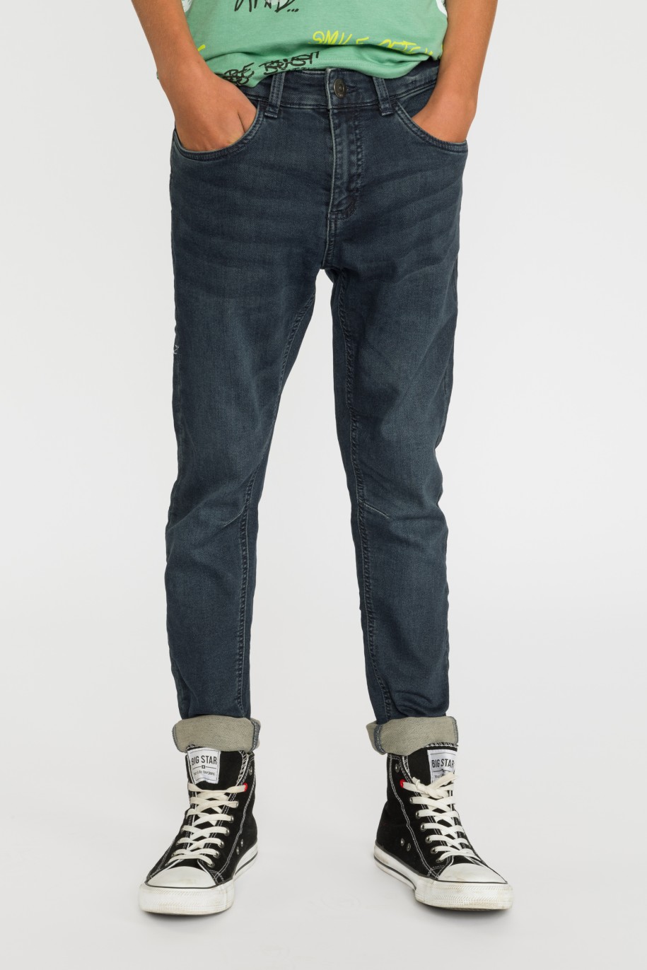 Granatowe spodnie jeansowe dla chłopaka - 30298