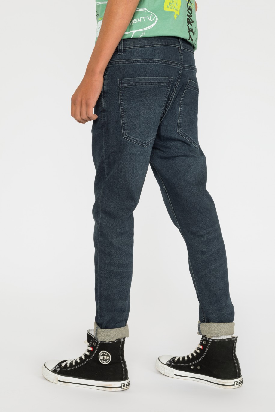 Granatowe spodnie jeansowe dla chłopaka - 30299