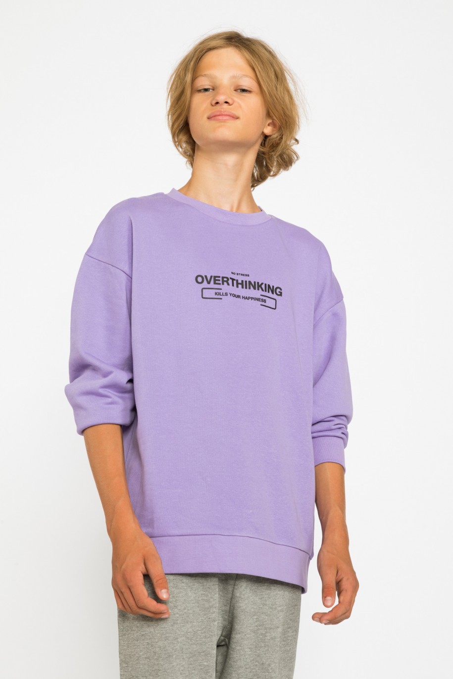 Fioletowa bluza dla chłopaka OVERTHINKING - 30681