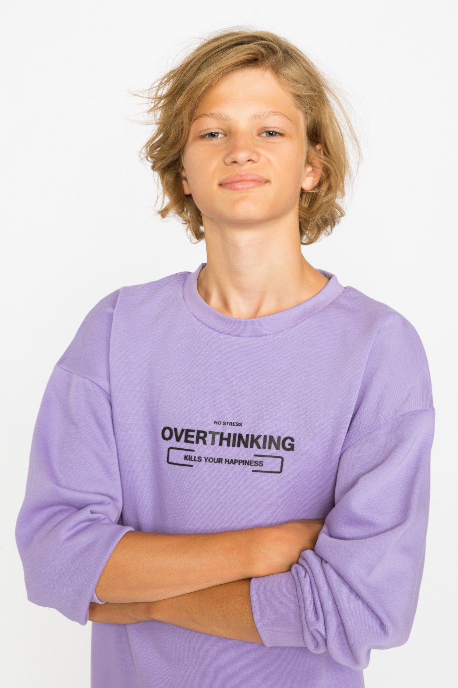 Fioletowa bluza dla chłopaka OVERTHINKING - 30684