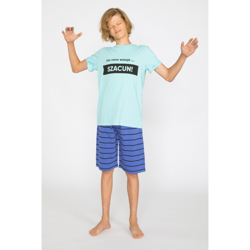 Dwuczęściowa piżama dla chłopaka z krótkimi spodenkami - 30814