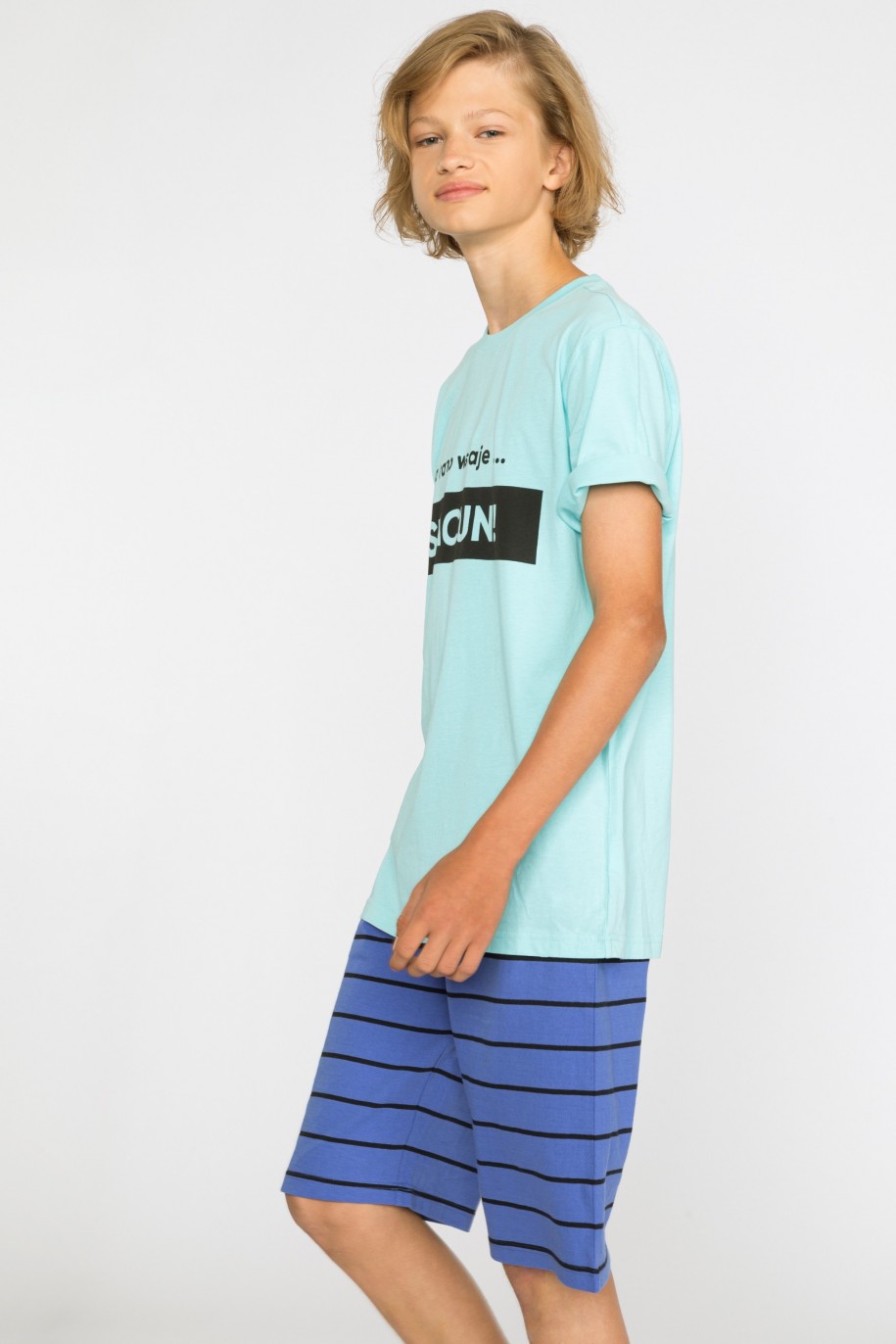 Dwuczęściowa piżama dla chłopaka z krótkimi spodenkami - 30815