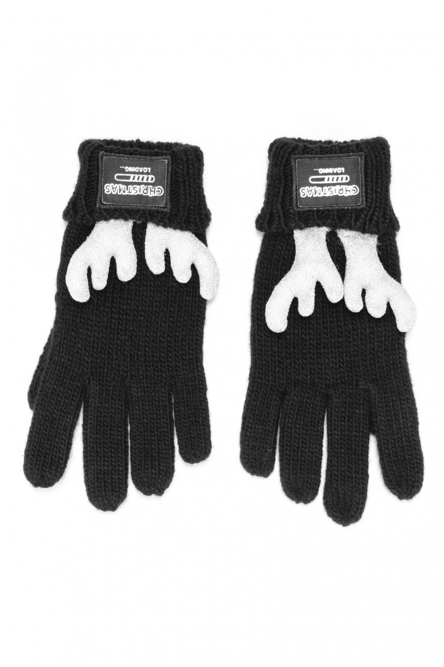 Czarne rękawiczki ze świątecznym akcentem CHRISTMAS - 31055