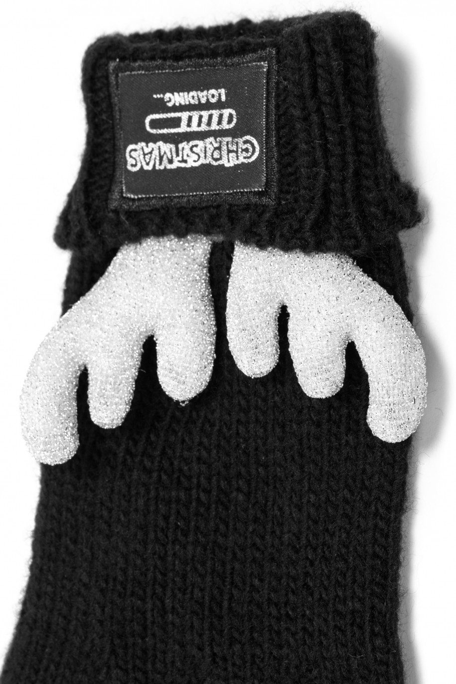Czarne rękawiczki ze świątecznym akcentem CHRISTMAS - 31056