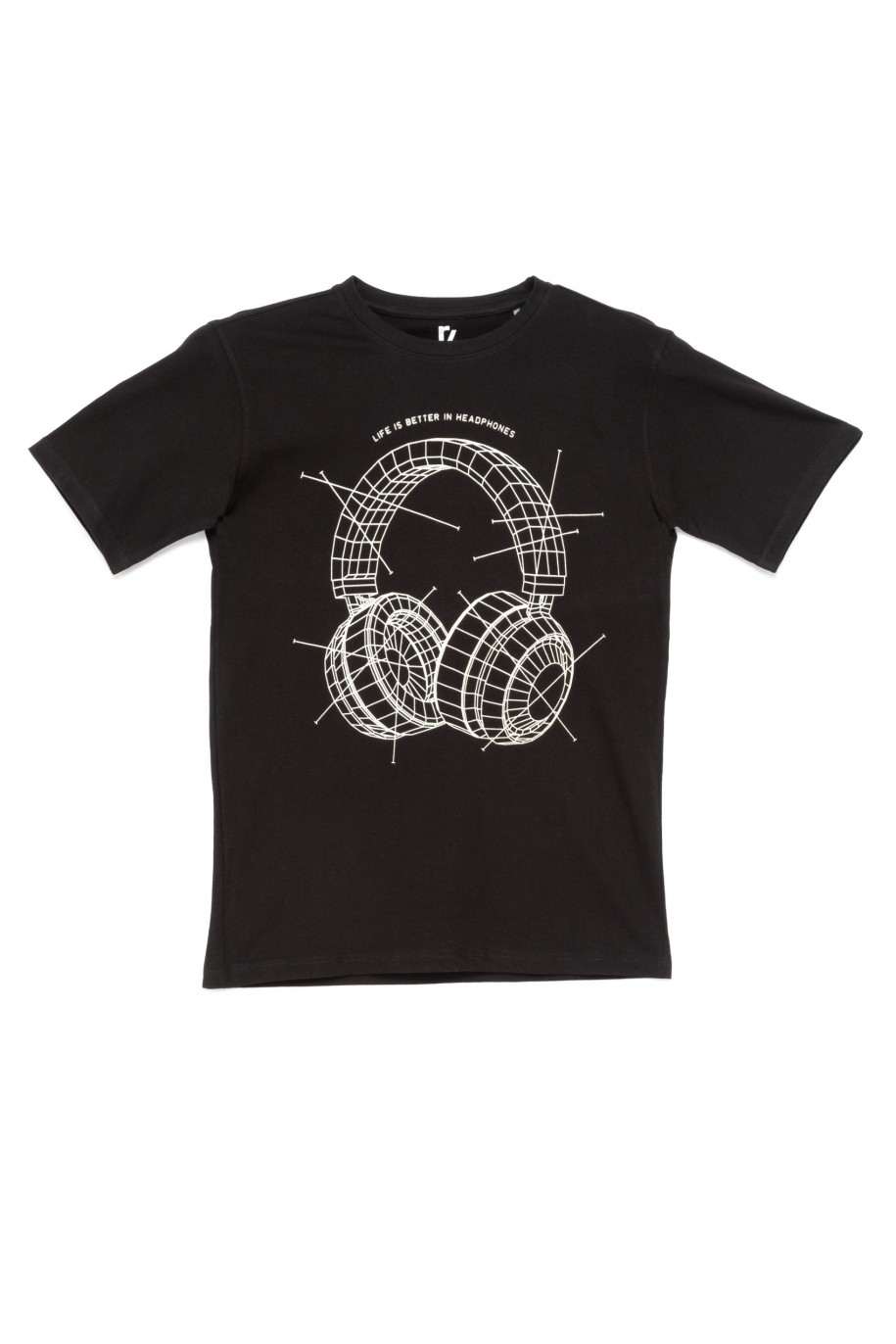 Czarny t-shirt dla chłopaka HEADPHONES - 31121
