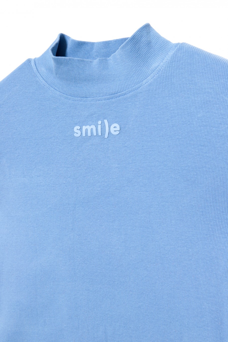 Niebieska bluzka z długim rękawem dla dziewczyny SMILE - 31189