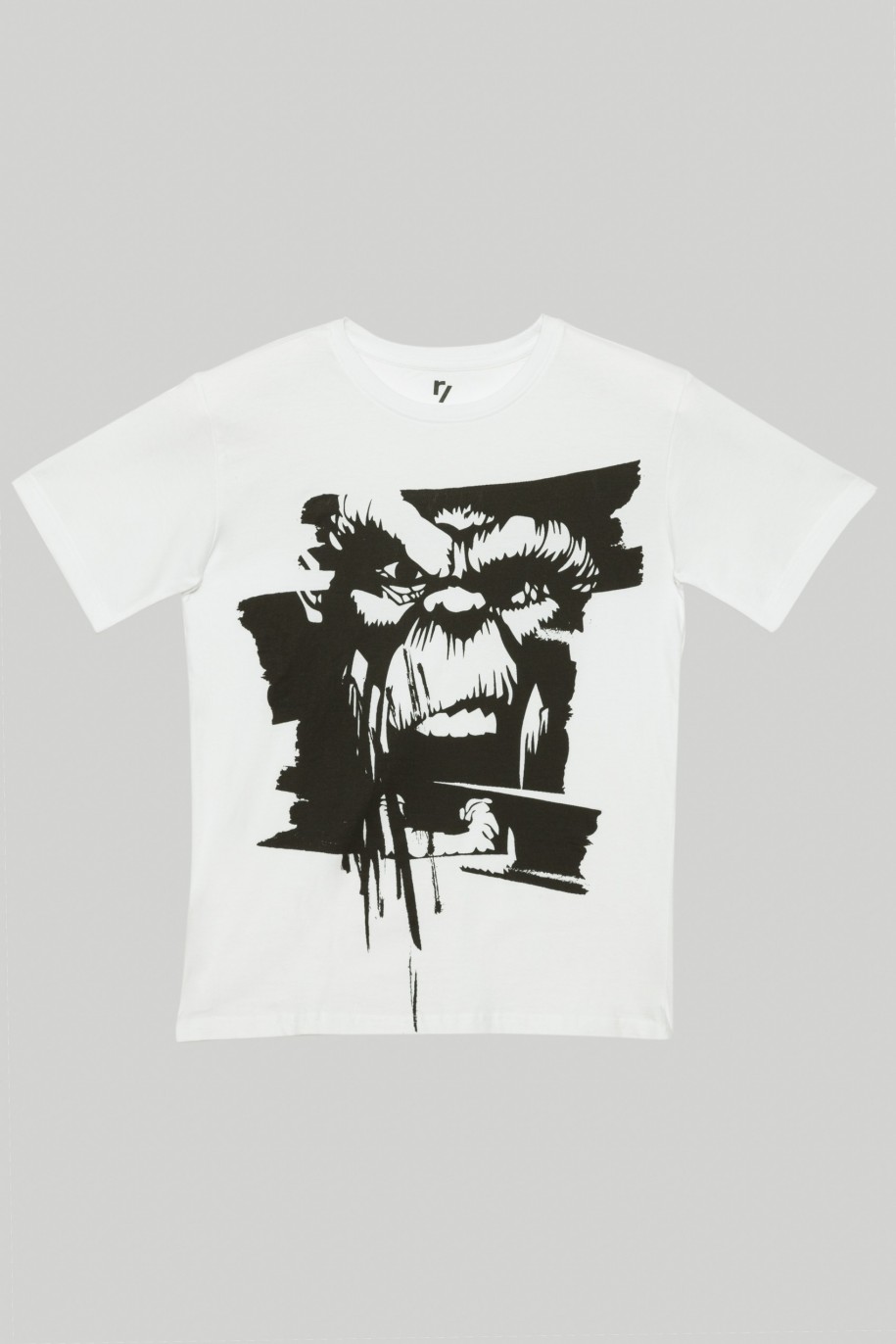 Biały t-shirt dla chłopaka z gorylem REBEL BRUSH - 31662