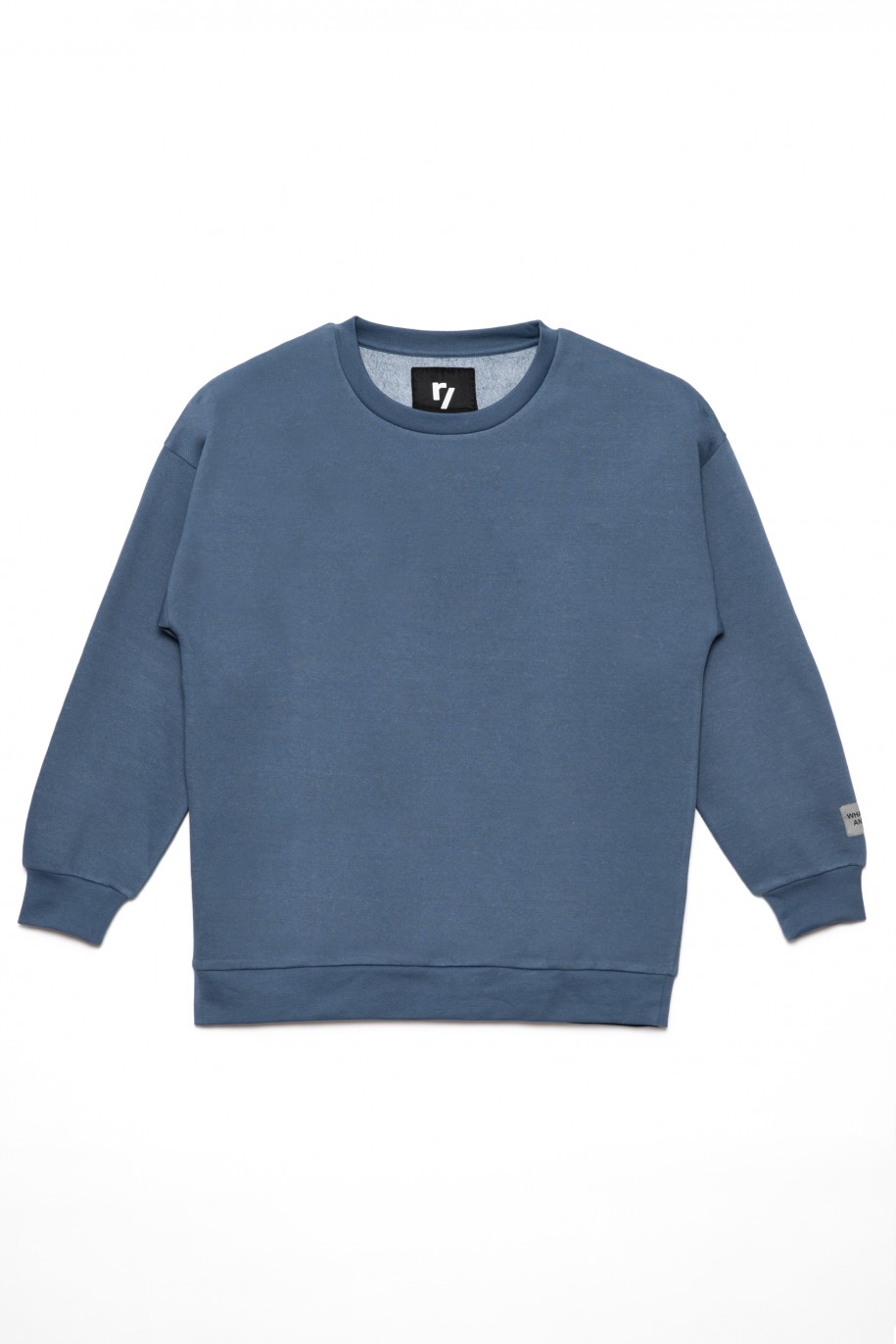 Niebieska gładka bluza dla chłopaka - 31680