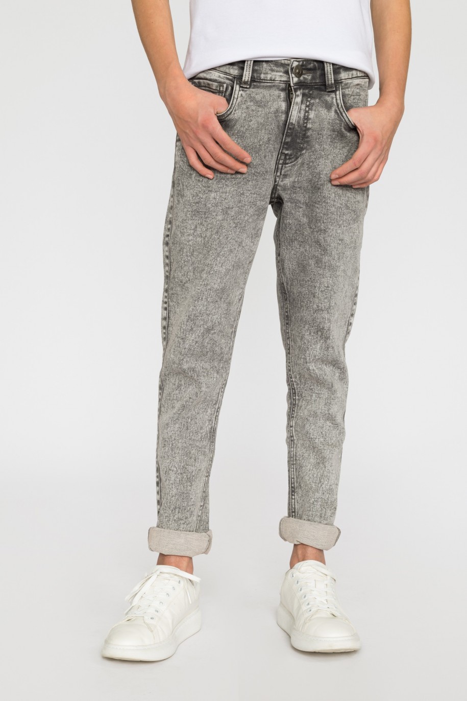Szare jeansowe spodnie dla chłopaka - 32093