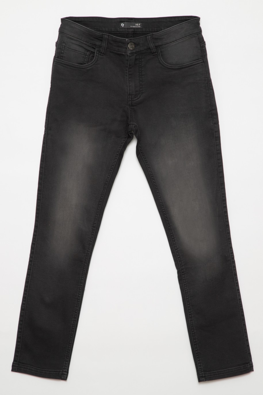 Czarne jeansowe spodnie dla chłopaka - 32120