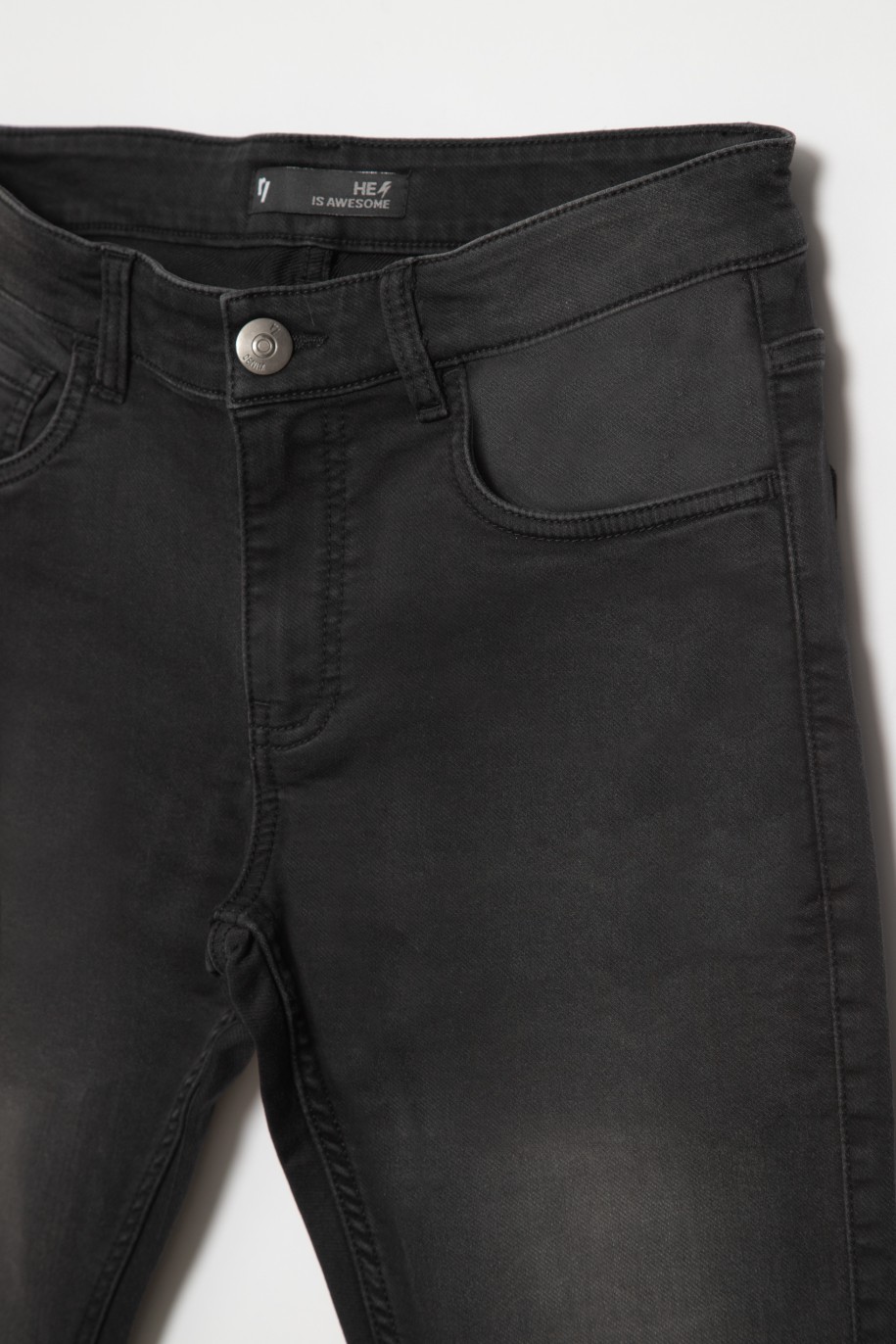 Czarne jeansowe spodnie dla chłopaka - 32121