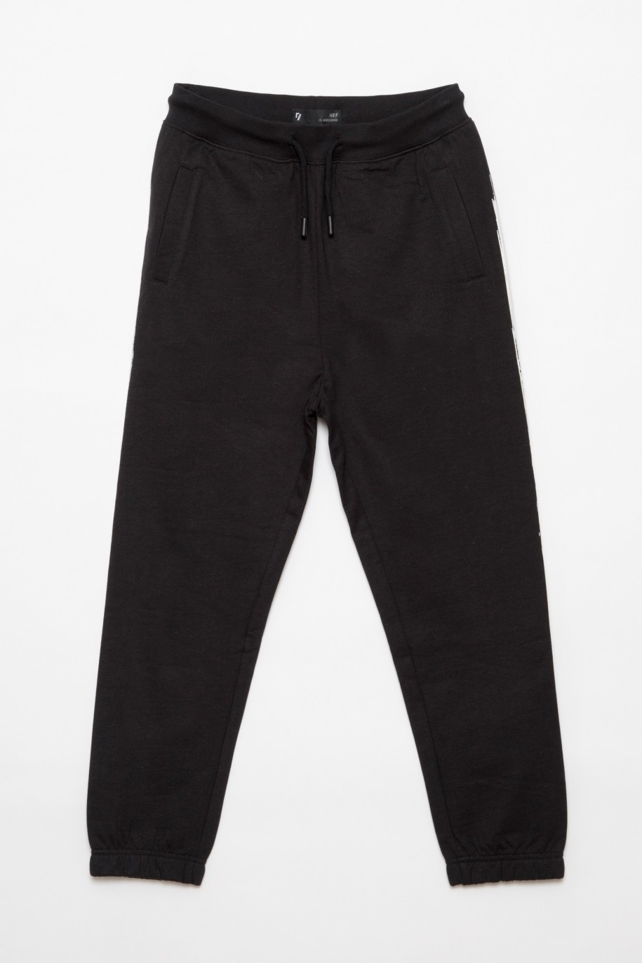 Czarne spodnie dresowe dla chłopaka REBEL BRUSH - 32283