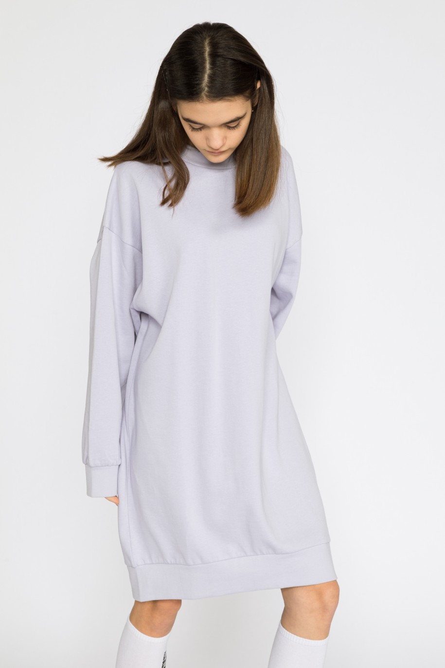 Liliowa bluzowa sukienka  SNOWBOARD - 32318