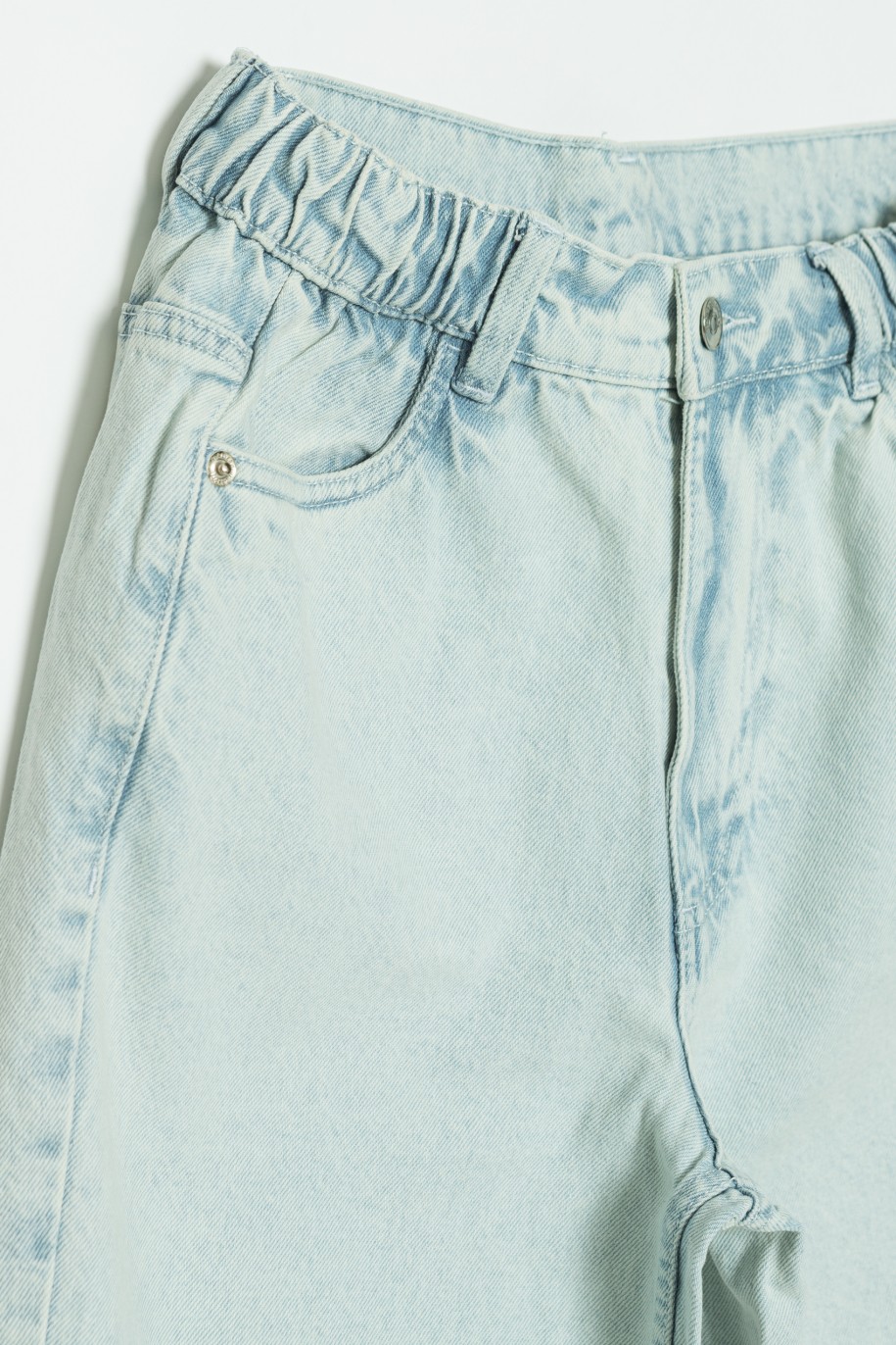 Jeansowe spodnie dla dziewczyny typu slouchy - 32420