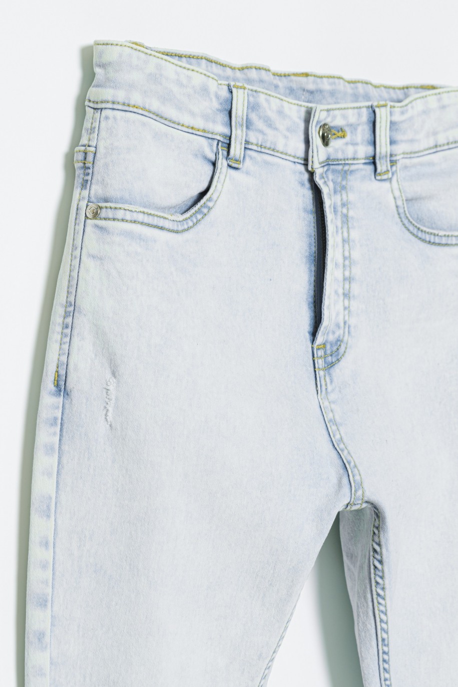 Jasne dopasowane spodnie jeansowe dla dziewczyny - 32567