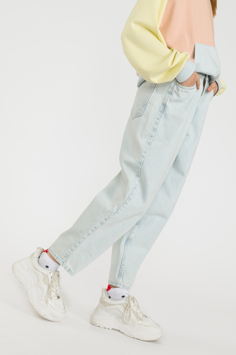 Jeansowe spodnie dla dziewczyny typu slouchy - 32653