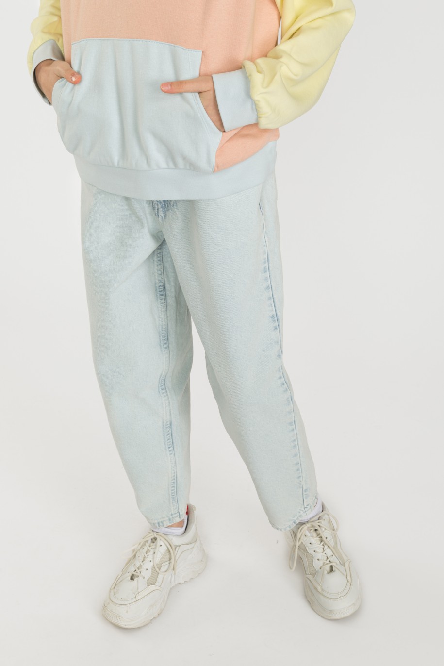 Jeansowe spodnie dla dziewczyny typu slouchy - 32655