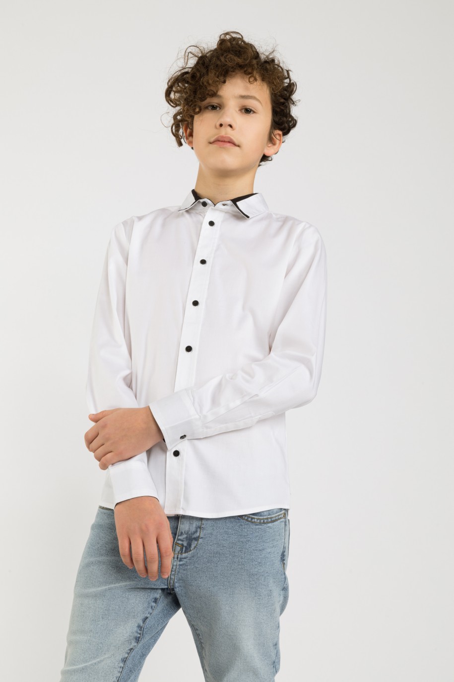 Biała elegancka koszula dla chłopaka - 32678