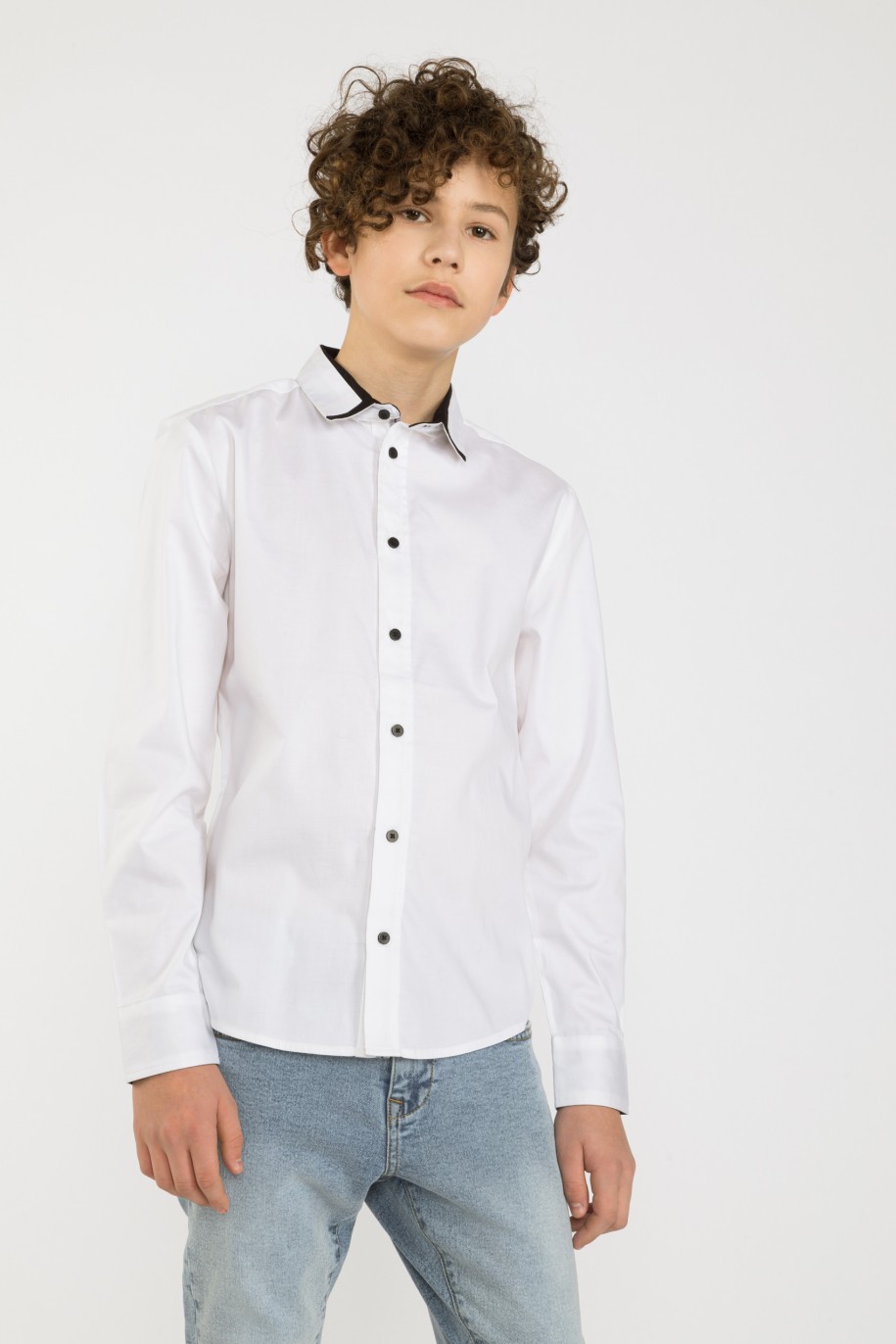 Biała elegancka koszula dla chłopaka - 32680