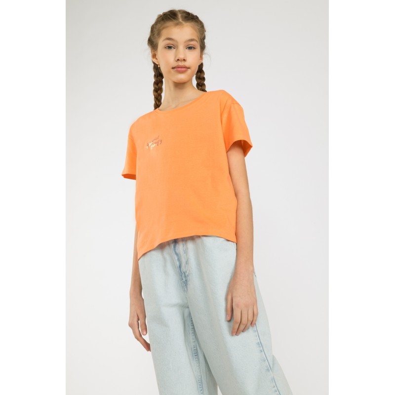Pomarańczowy t-shirt dla dziewczyny Antisocial Butterfly - 32700