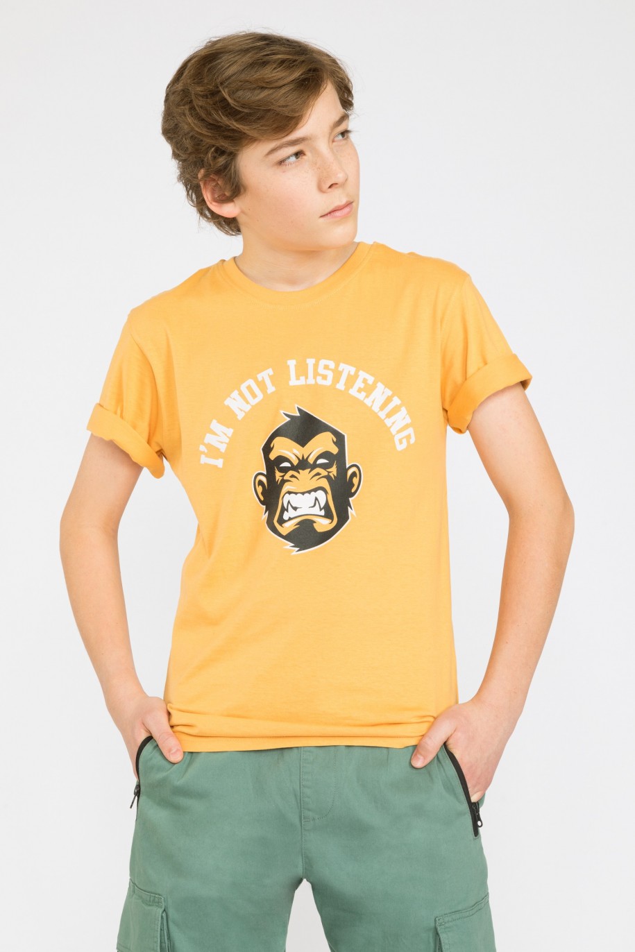 Żółty t-shirt dla chłopaka I'm NOT LISTENING - 32783