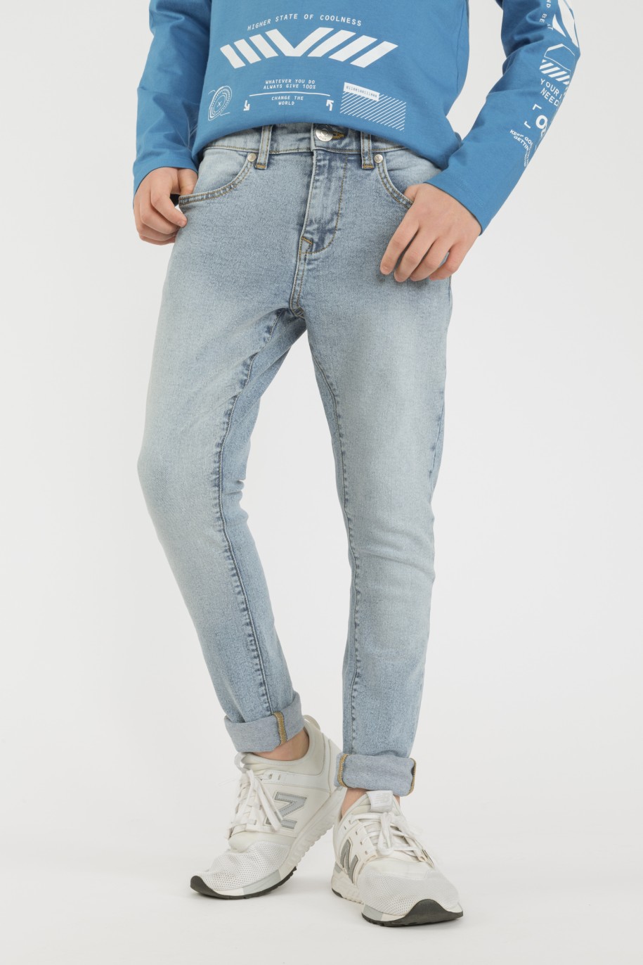 Niebieskie Jeansowe spodnie dla chłopaka SLIM - 32883