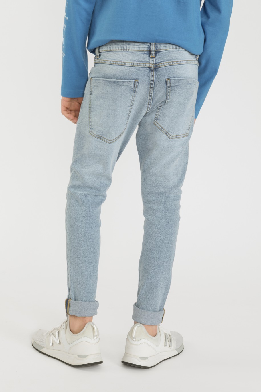Niebieskie Jeansowe spodnie dla chłopaka SLIM - 32884